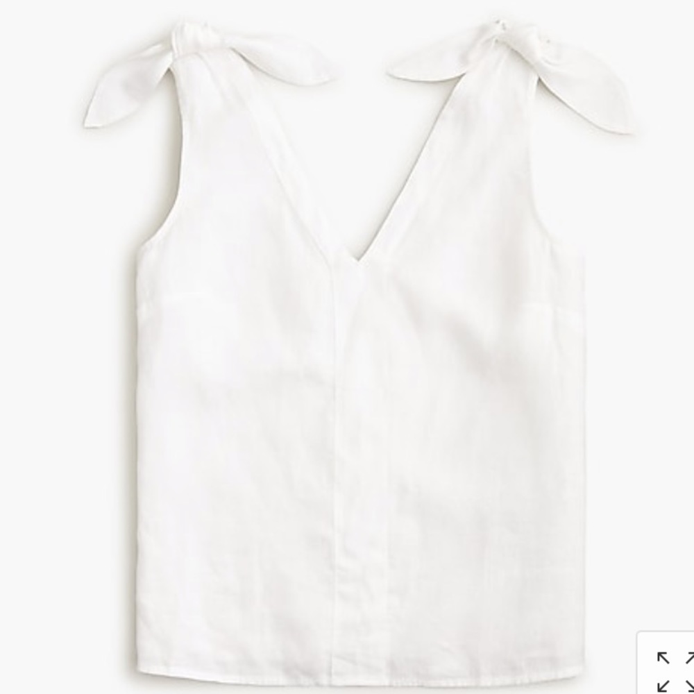 Tie-shoulder linen top